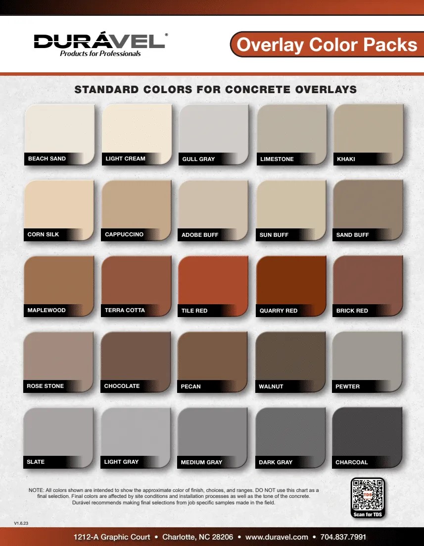 Duravel Color Pack Color Chart